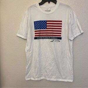 General Standard Patriotic Men's Flag Est. 1 776 USA America White t shirt M